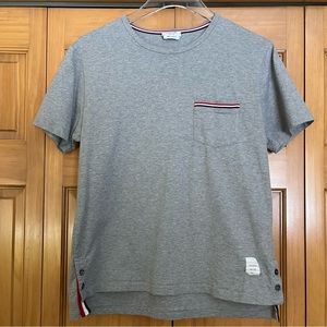 Thom Browne Gray SHORT SLEEVE POCKET TEE Size 2